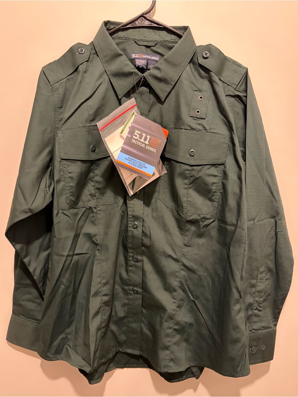 5.11 Tactical Womens Taclite PDU Patrol Duty Uniform A-Class LS Shirt Green Sz L